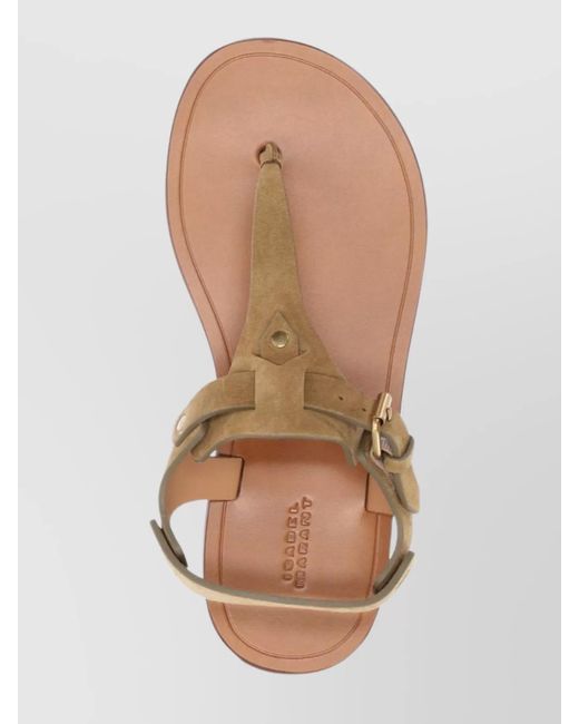 Isabel Marant Metallic Suede Thong Sandals