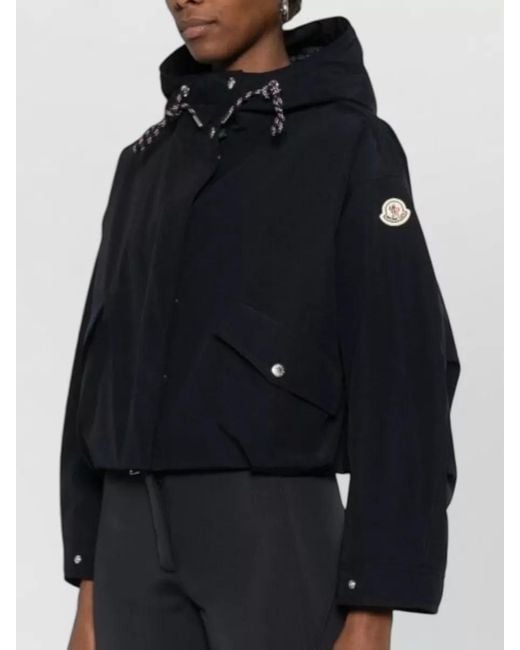 Moncler Blue Eucalyptus Hooded Jacket Long Sleeves Drawstring