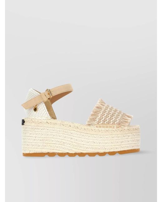 Stella McCartney Natural Canvas Wedge Sandals