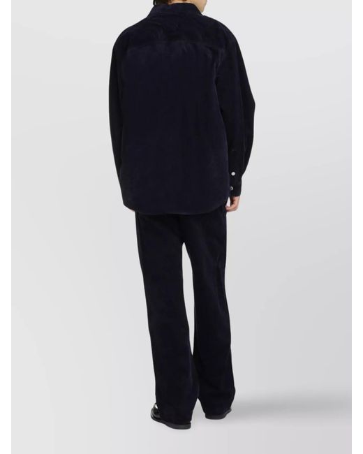 Isabel Marant Blue Wool Linen Overshirt for men