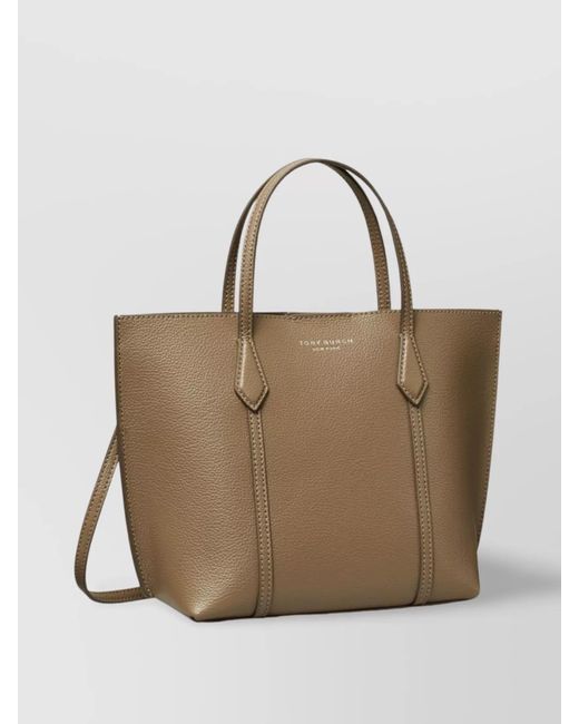 Tory Burch Natural Perry Small Leather Tote Bag
