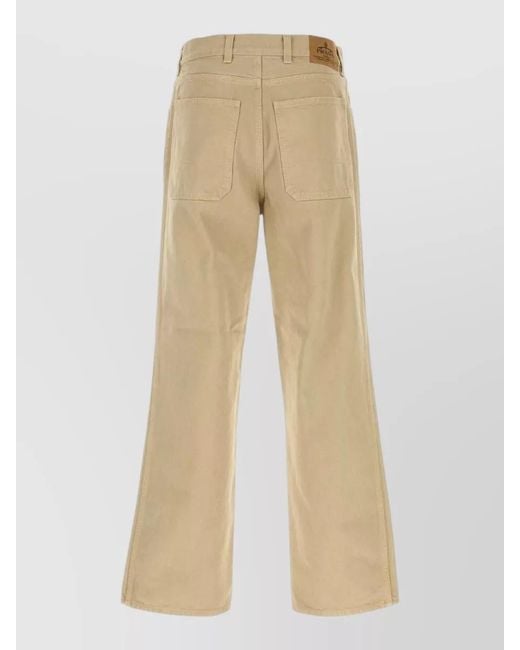 Prada Natural Cotton Tailored Pants Belt Loops Pockets for men