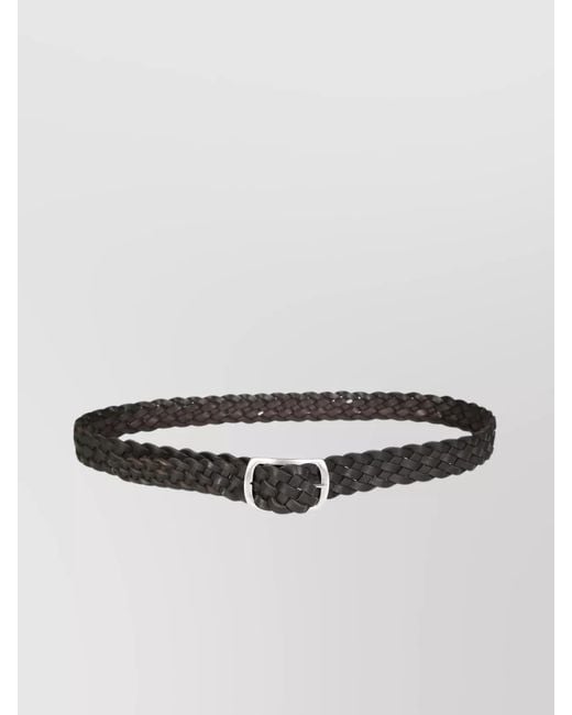 Orciani Gray Reversible Hunting Double Braided Suede Belt for men