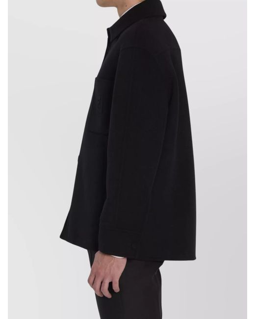 Fendi Black Wool Regular-Fit Overshirt for men