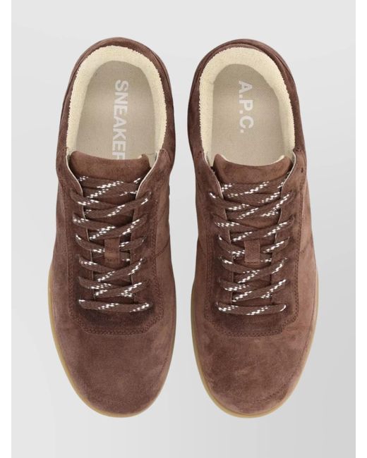 A.P.C. Brown Leather Low-Top Sneakers