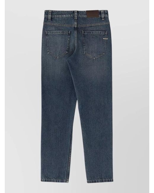 Brunello Cucinelli Blue Denim High-Rise Straight-Leg Jeans