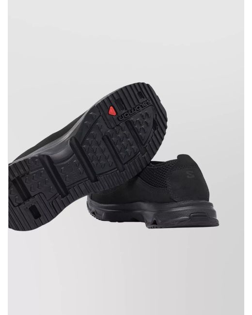Salomon Black Mesh And Leather Slip-On Sneakers