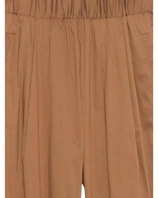 Semicouture Brown Pleated Wide-Leg Trousers