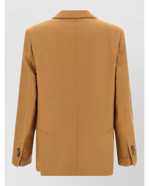 AMI Natural Single-Breasted Wool Blazer