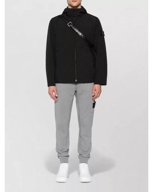 Stone Island Black Hooded Padded Jacket for men