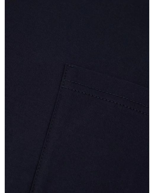 Circolo 1901 Blue Cotton Crew Neck T Shirt Chest Pocket for men