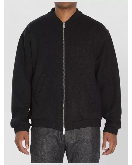 Barena Black Gabier Lanoso Wool Bomber Jacket for men