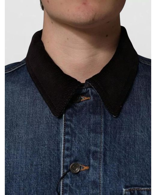 Dolce & Gabbana Blue Cotton Denim Blouson Jacket for men