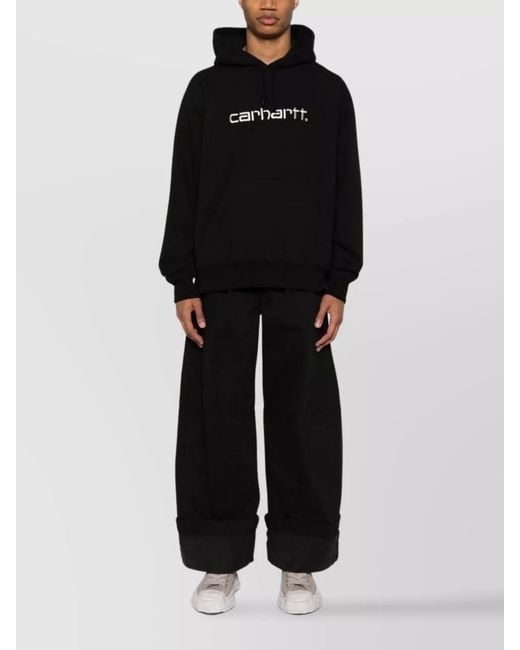 Junya Watanabe Black Printed Cotton Hoodie for men