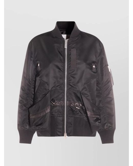Sacai Black Nylon Bomber Jacket