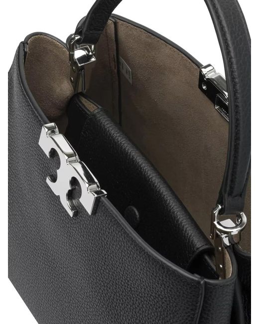 Tory Burch Black Shoulder Bag Detachable Strap Metal Hardware