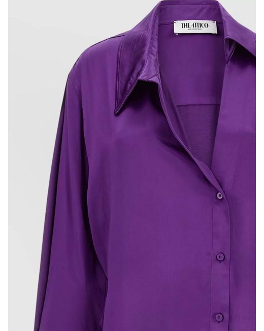 The Attico Purple Midi Shirt Dress
