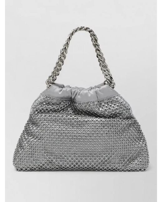 Stella McCartney Gray Shoulder Bag Chain Strap Metallic Finish
