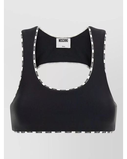 Moschino Black Sporty Racerback Top Scoop Neckline