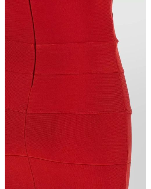 ROTATE BIRGER CHRISTENSEN Red Off Shoulder Band Bodycon Short Dress
