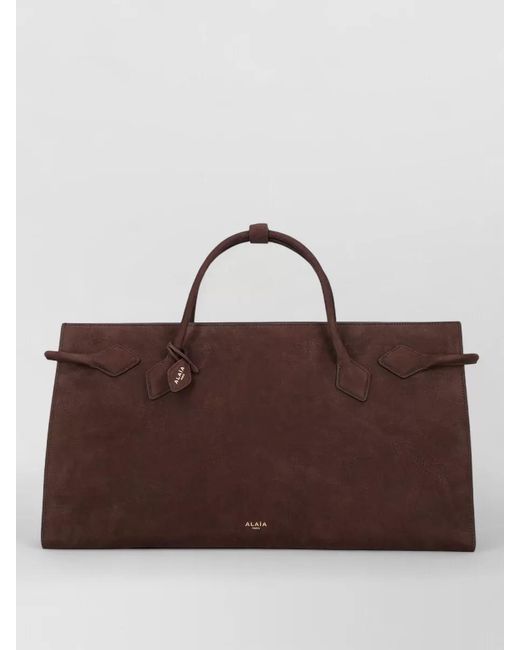 Alaïa Brown Calfskin Leather Tote Bag