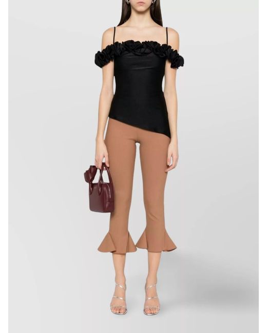 Coperni Black Asymmetric Off-Shoulder Blouse