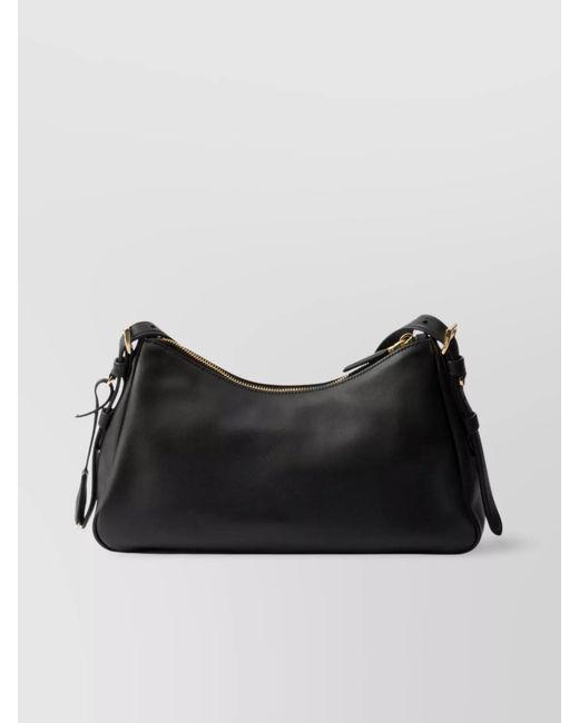 Prada Black Aimée Medium Shoulder Bag With Adjustable Strap