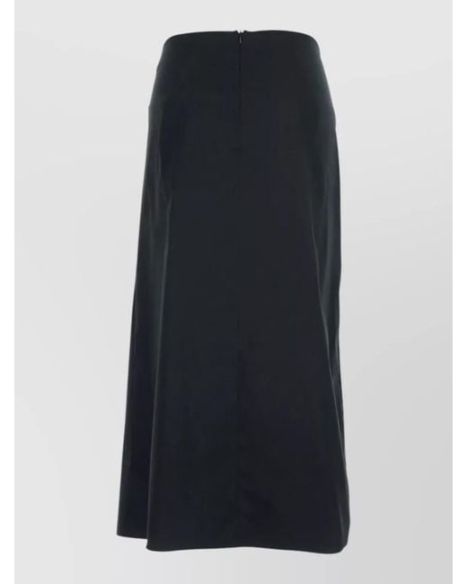Max Mara Blue High Waist Midi Skirt Front Bow