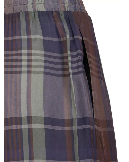 Frankie Shop Gray Straight Leg Pants Plaid Pattern Style