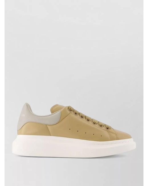 McQueen Natural Oversized Leather Sneakers Thick Sole for men