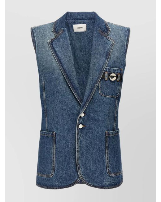 Coperni Blue Sleeveless Denim Jacket