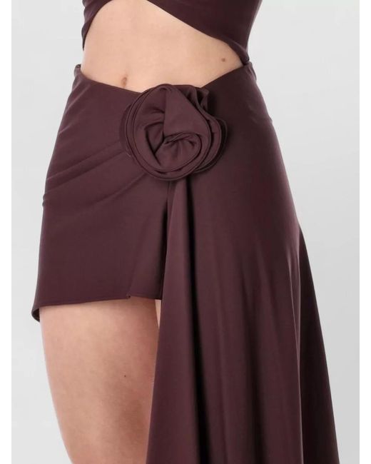Magda Butrym Red Draped Asymmetric Mini Skirt