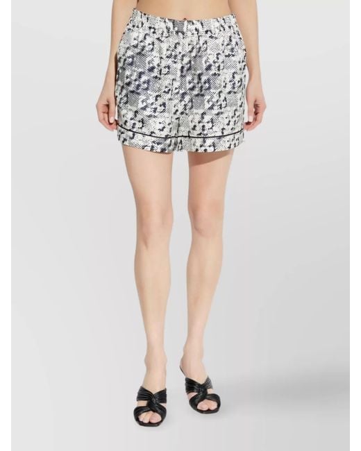 Tory Burch Pink Silk Camp Shorts Abstract Print