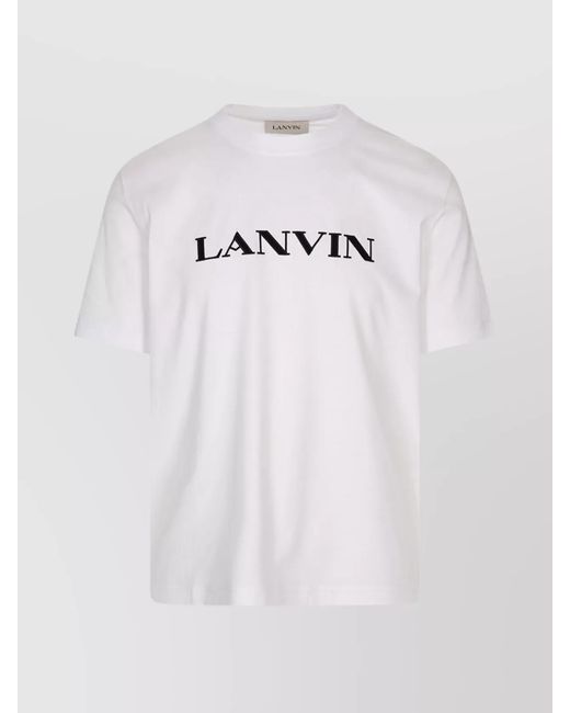 Lanvin Black Crew Neck Short Sleeve Logo T-Shirt for men