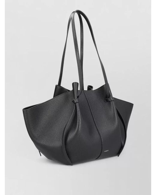 Yuzefi Black Mochi Large Leather Shoulder Bag