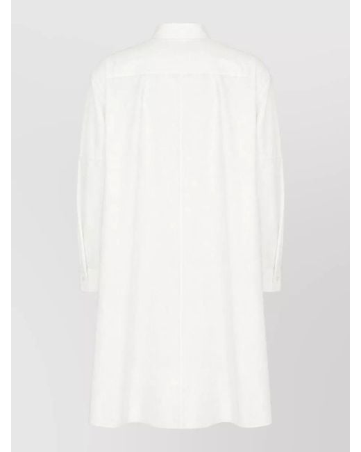 Jil Sander White Longline Shirt Dress Flowing Tailored Design