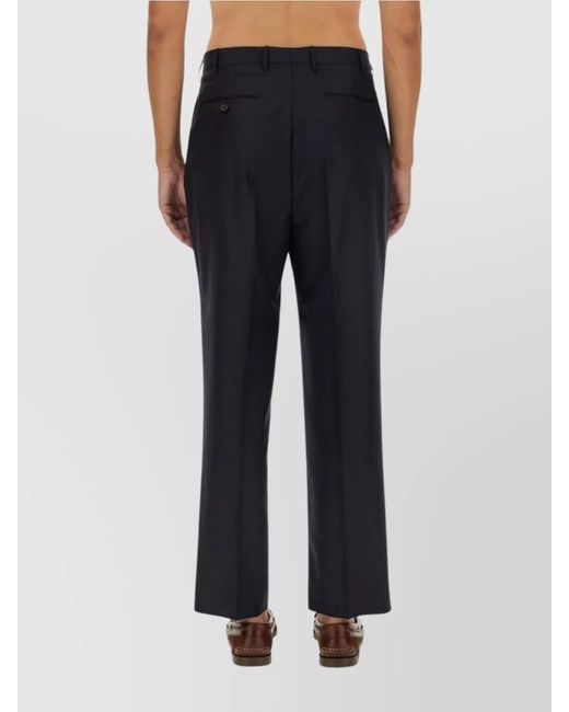 Etro Blue Wool Tailored Trousers for men