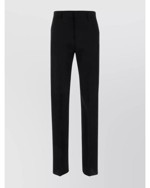 Givenchy Black Twill Pleated Straight Leg Pants for men