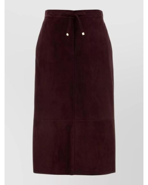 Max Mara Purple Suede Gazza Skirt Casual Mid Length