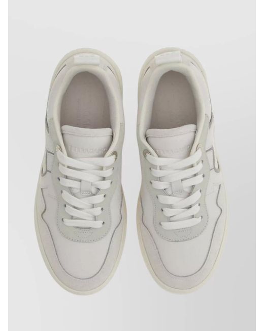 Ferragamo White Leather Low-Top Sneakers