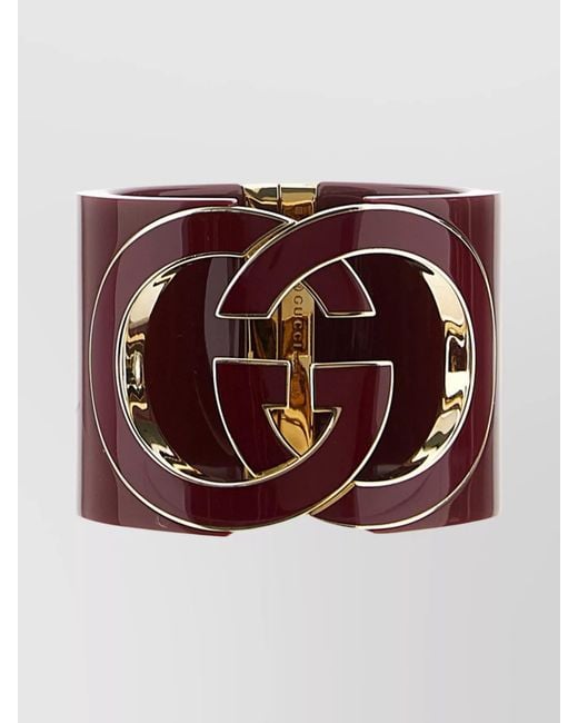 Gucci Brown Interlocking Bangle Hinged Design