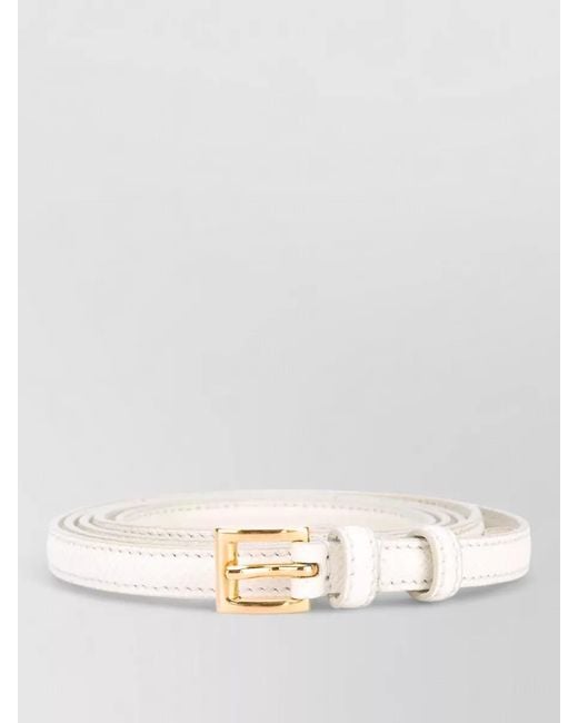 Prada Natural Slim Calf Leather Belt Adjustable Length