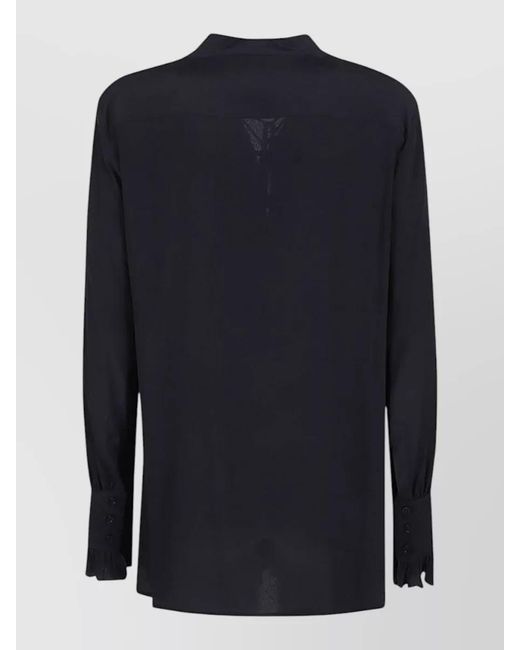 Seafarer Blue Milly Long Sleeve Shirt Ruffled Front