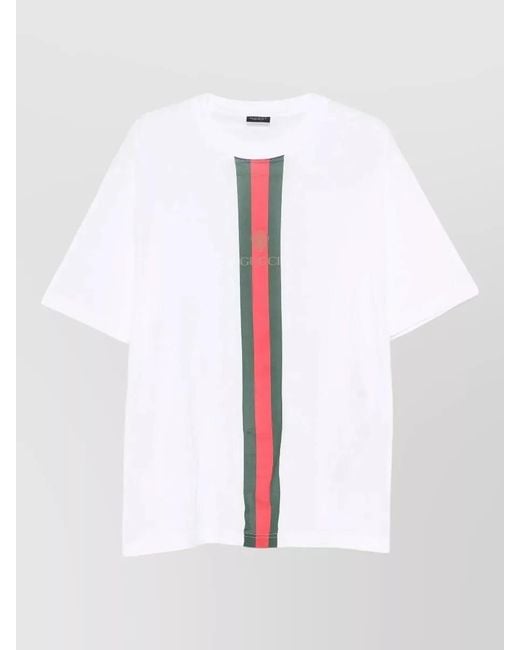 Gucci White Cotton Printed Regular-Fit T-Shirt for men