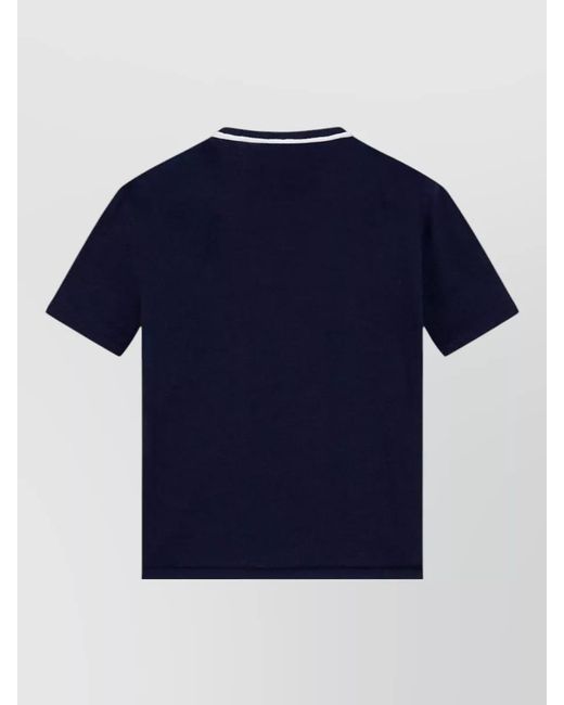 Giorgio Armani Blue Silk Blend T Shirt Round Neck Contrast Trim for men
