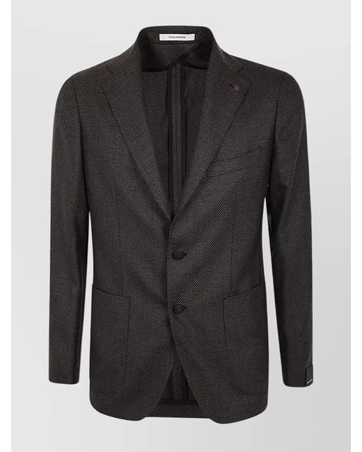 Tagliatore Black Cashmere Single Breasted Suit Jacket for men