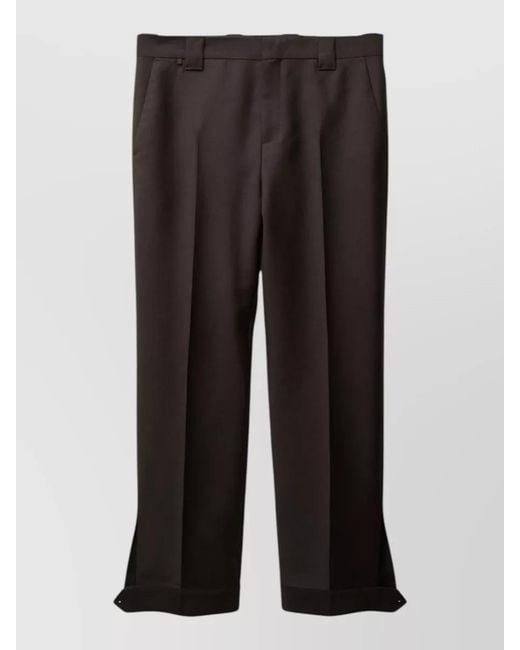 Versace Black Mohair Wool Tailored Trousers Front Pleats for men