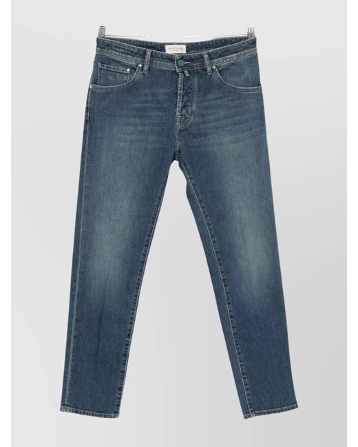Jacob Cohen Blue Cropped Slim-Leg Denim Jeans for men