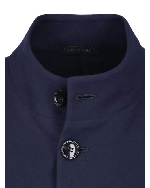 Giorgio Armani Blue Tailored Blazer High Collar Super 160S Wool for men