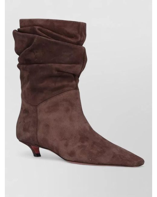 AMINA MUADDI Brown Suede Leather Ankle Boots